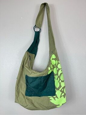 Free People Movement x Thread Buti Large Carryall Bag Olive Green Floral EUC J